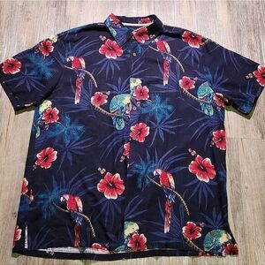 Island Republic tropical‎ Parrot Hawaiian Shirt size 2XL.